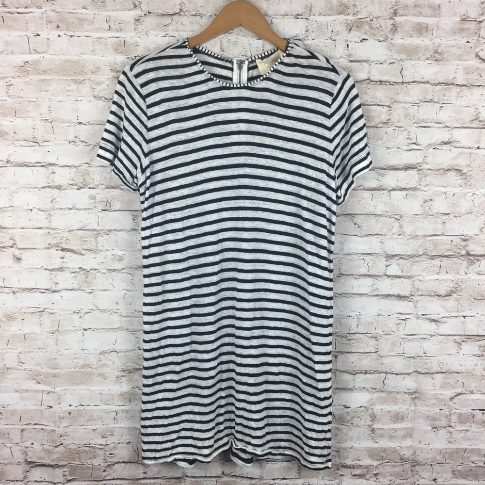 Alice + Olivia AIR Stripe Linen Dress Med Cute - Picture 2 of 7